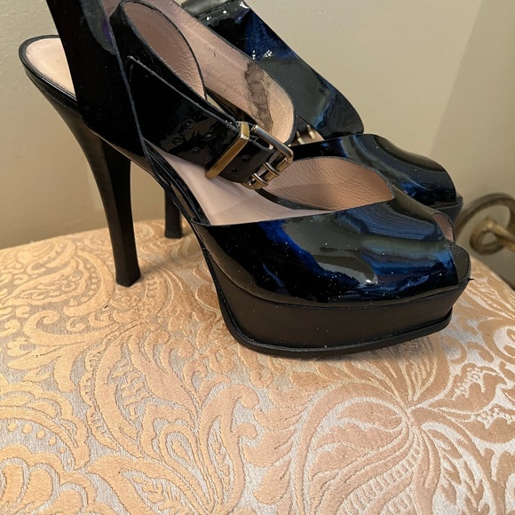 Beautiful pour la Victorie black patent platform shoes size 6 1/2 - Picture 6 of 6